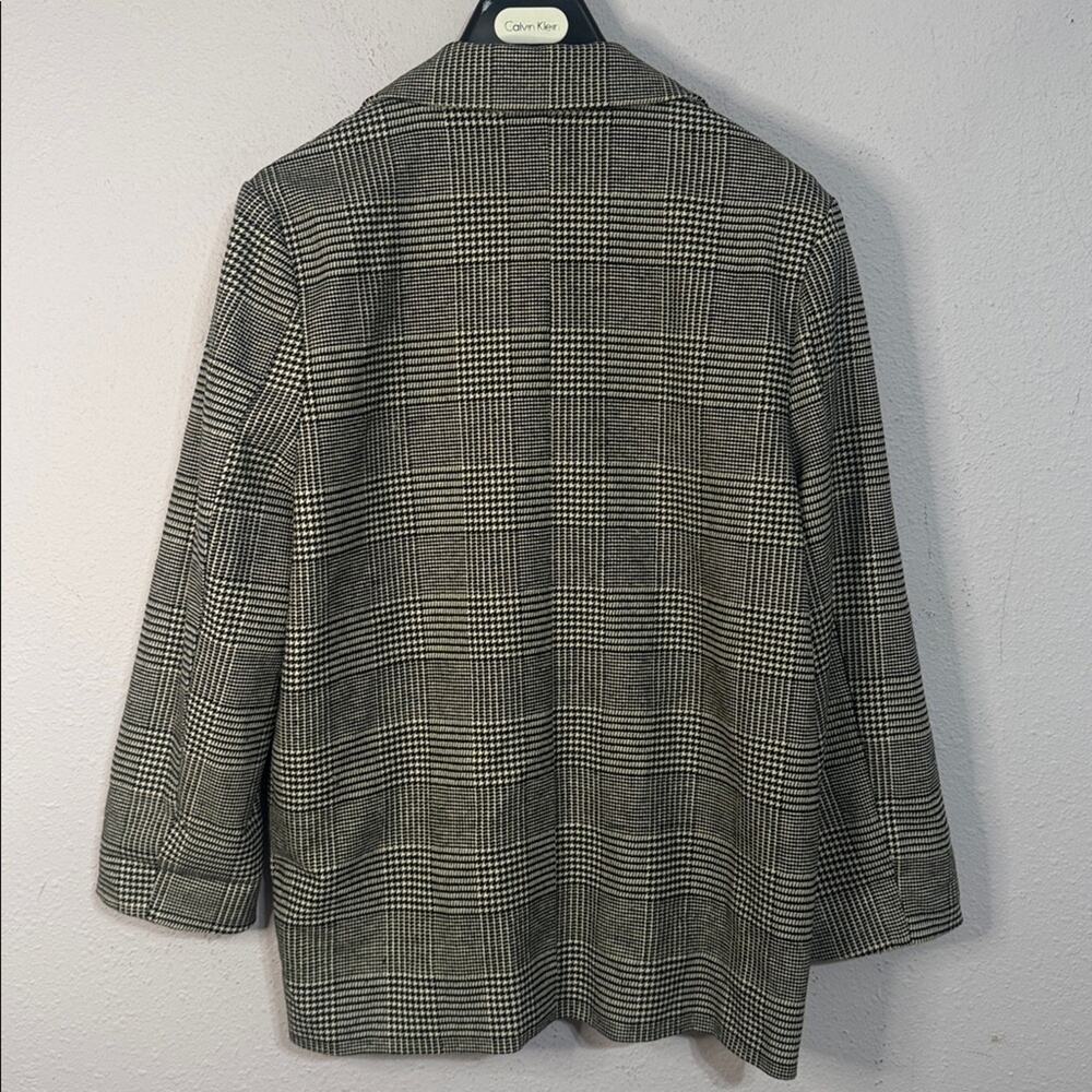 Vagabond Women Black/White Herringbone Oversized Boyfriend Cotton Blend Blazer M - Picture 6 of 10